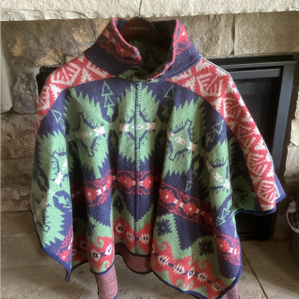 Ralph Lauren Multicolor Geometric Poncho